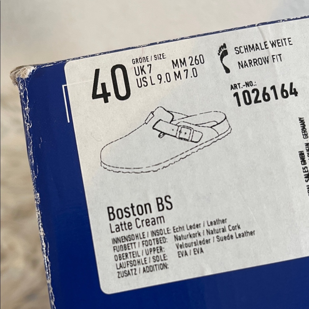 BIRKENSTOCK Boston Clog Latte Cream Leather Slip On Size 9 NEW - Picture 13 of 16